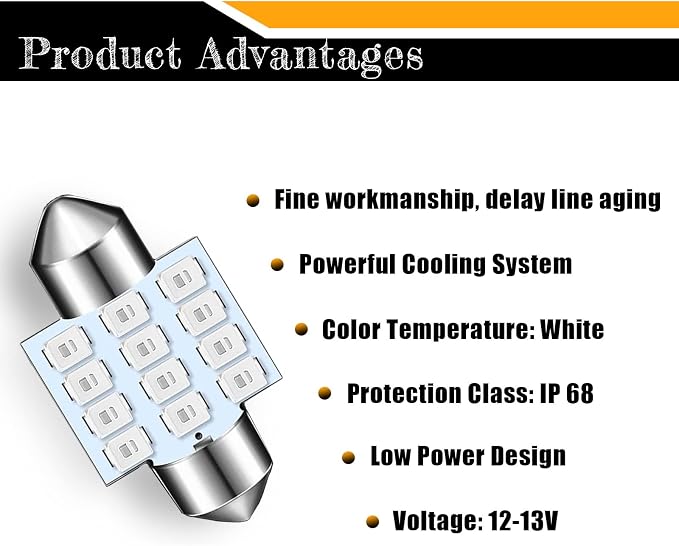 YOGEIER Car Led Bulb, Car Led Combination Set of 24 Sets, Used for Car Interior Lights, Indoor Map Dome Lights, Trunk Lights, License Lights, Etc. (Blue)