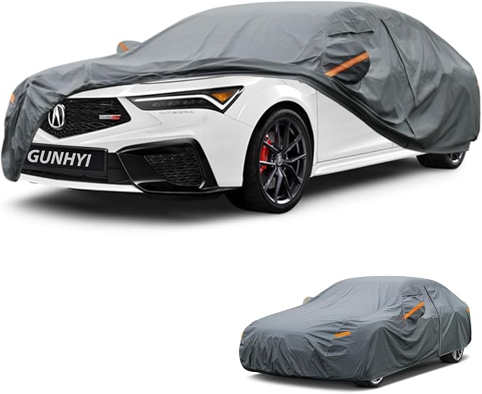 GUNHYI Premium Car Cover Custom Fit Acura Integra Type S(2023-2026), 16 Layers Heavy Duty Car Cover Waterproof All Weather with Zipper Door for Sun Rain Snow Dust Uv Protection