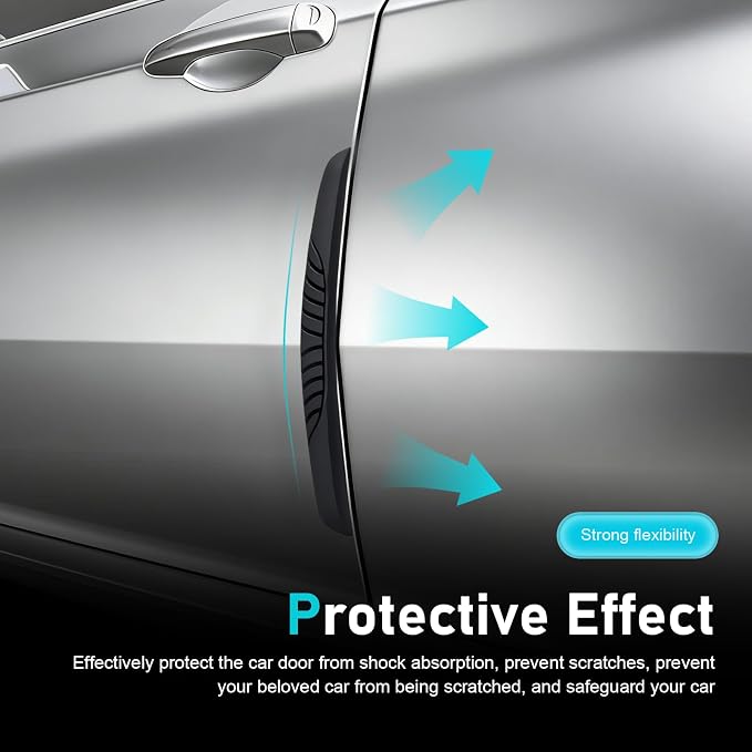 6 PCS Car Door Edge Guard Strips, Anti-Scratch Car Bumper Bumper Protectors, Anti-Collision Side Door Edge Guards, Universal for Most Cars, Sedans, Truck, SUVs (Black)