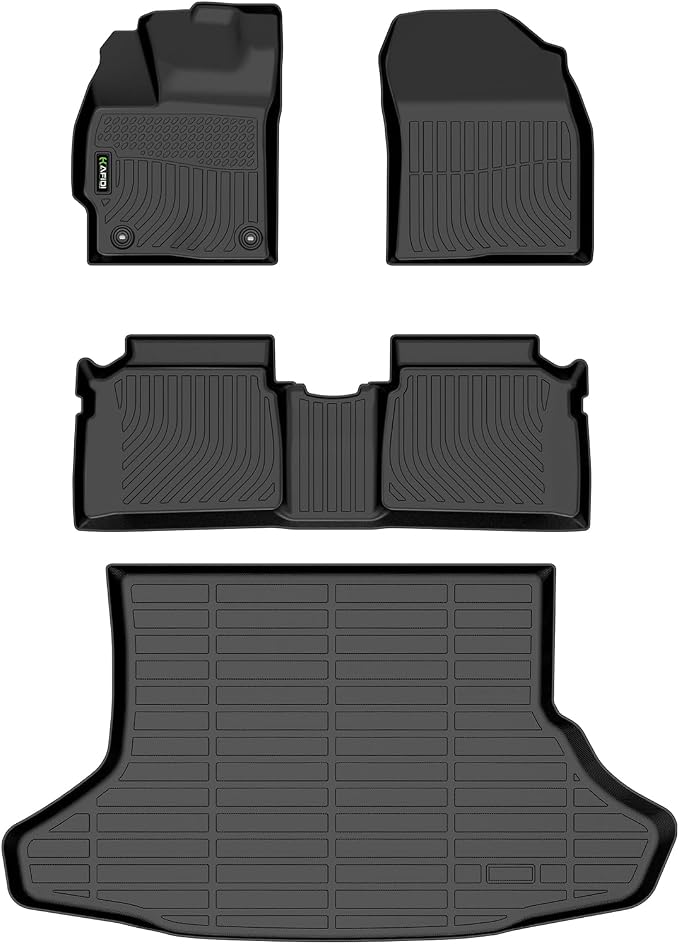 HAFIDI® Floor Mats & Cargo Liner Fit for Toyota Prius 2012-2015 (Not Fit Plug-in, Hybrid,V or C Models), All Weather Protection TPE Anti-Slip Automotive Prius Floor Liners Accessories, Black