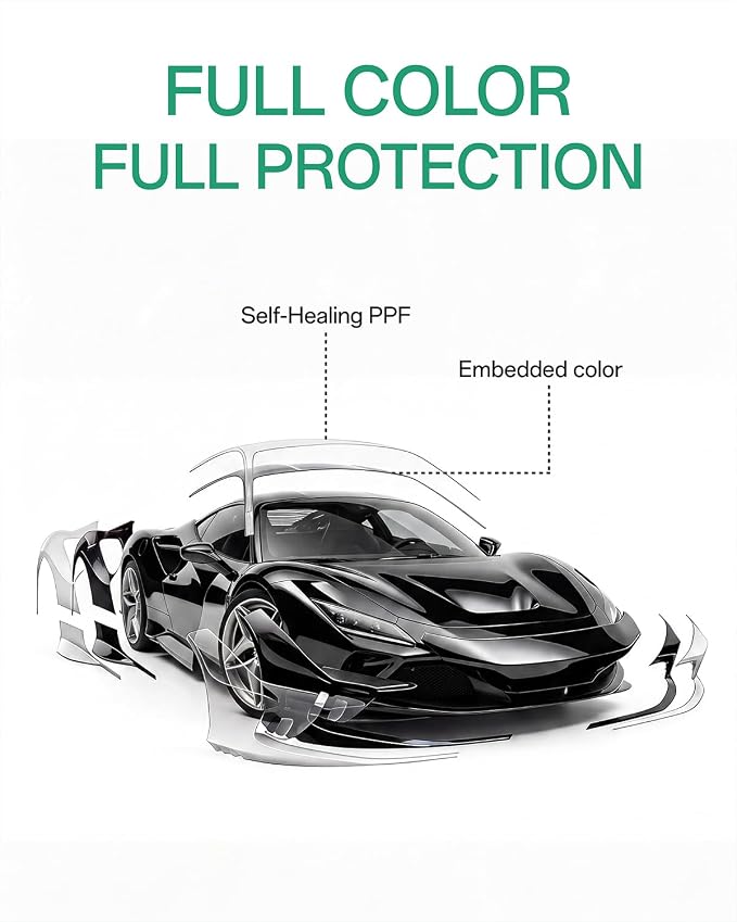 PPF, Dry Apply TPU PPF Vinyl Car Wrap Roll 1ft x 5ft, Paint Protection Vinyl Film (Gloss Metallic Black)