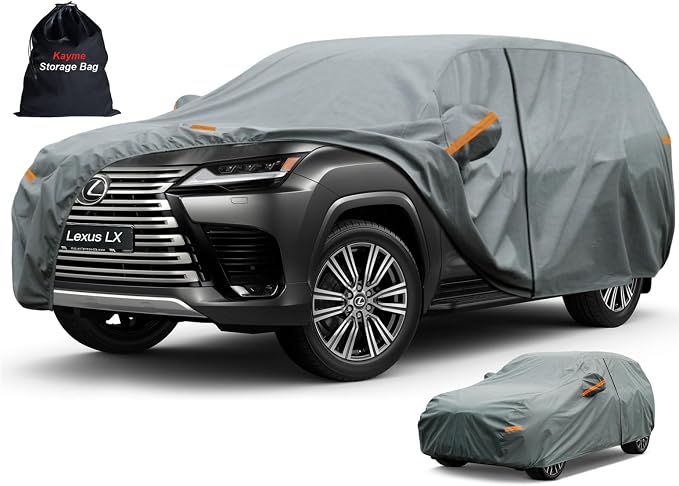 Kayme Heavy Duty SUV Car Cover Custom Fit Lexus LX450 LX470 LX570 LX600 LX700h (1996-2026), Waterproof All Weather for Automobiles, Full Exterior Covers Sun Rain UV Protection.