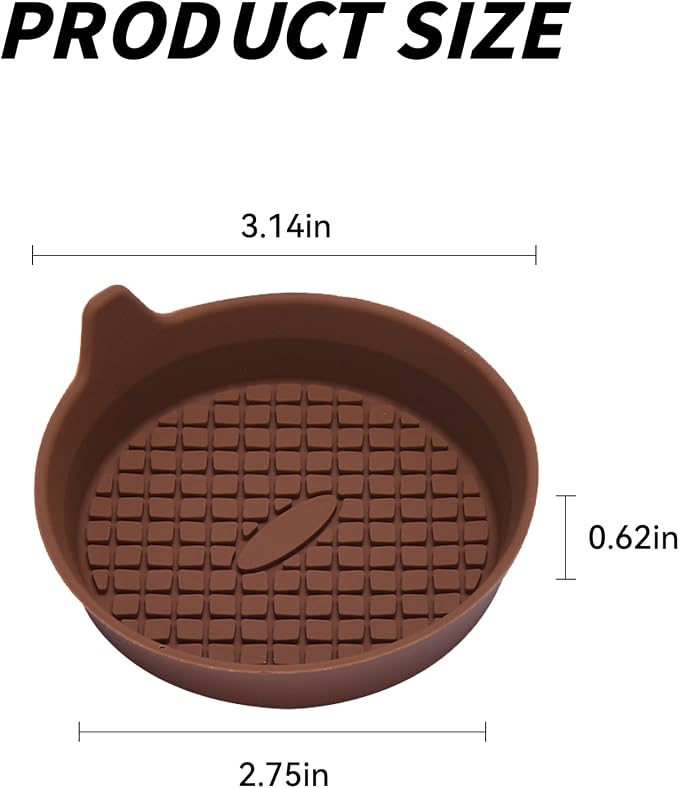 4 Pack Car Cup Coasters, Silicone Insert Recessed Car Cup Holder Coasters, Waterproof Non-Slip Sift-Proof Car Cup Mats, Universal Car Interior Accessories (Coffee)