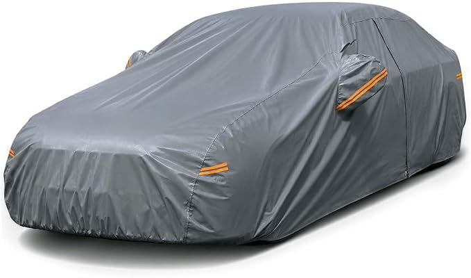 Car Cover Waterproof All-Weather(Length 186-193 inch) | Outdoor Full Exterior Automobiles Sedan with windshield sun shade