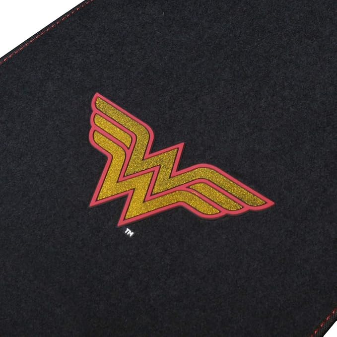 BDK Warner Brothers DC Comics Classic Wonder Woman Licensed Auto Carpet Floor Mats, Universal Fit 4PC Set Front & Rear for Car Truck Van SUV