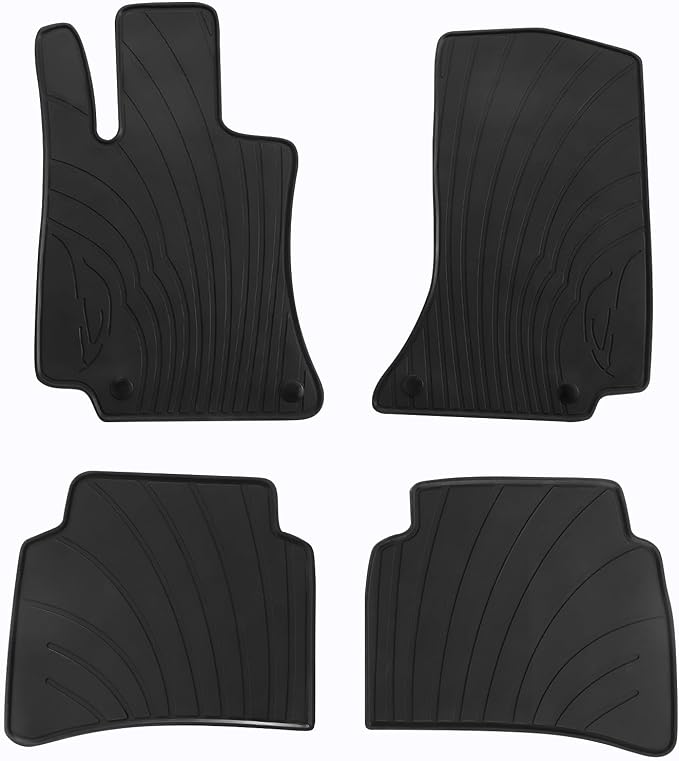 Car Floor Mat for Mercedes-Benz E-Class 2024 2025 2026 (W214) E200 E350 E450 E53 AMG Custom Fit Full Black Rubber Auto Floor Mats Set All Weather Heavy Duty Odorless