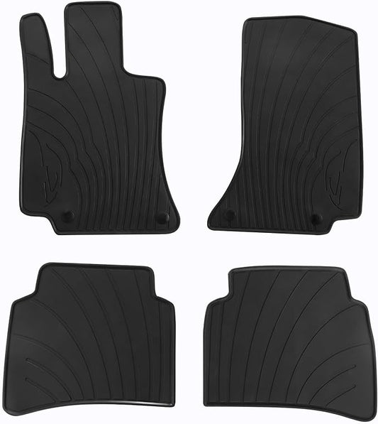 Car Floor Mat for Mercedes-Benz E-Class 2024 2025 2026 (W214) E200 E350 E450 E53 AMG Custom Fit Full Black Rubber Auto Floor Mats Set All Weather Heavy Duty Odorless