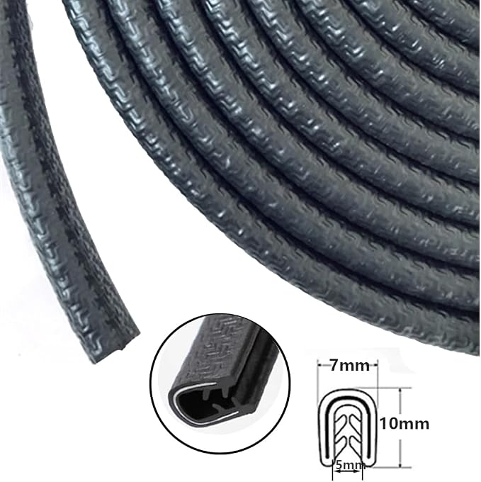 Edge Trim Black Small, Flexible PVC Edge Protector,Rubber U Channel Edge Trim,Fits Edge 1/16 to 1/8 Inch (32FT)