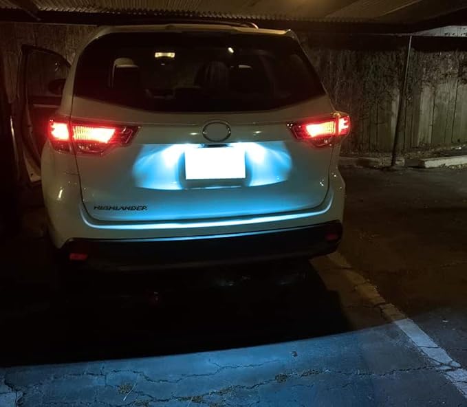 iJDMTOY Ice Blue Full LED License Plate Light Kit Compatible With Toyota Camry Highlander Prius C Avalon Yaris, By 18-SMD Aqua LEDs & Can-bus Error Free