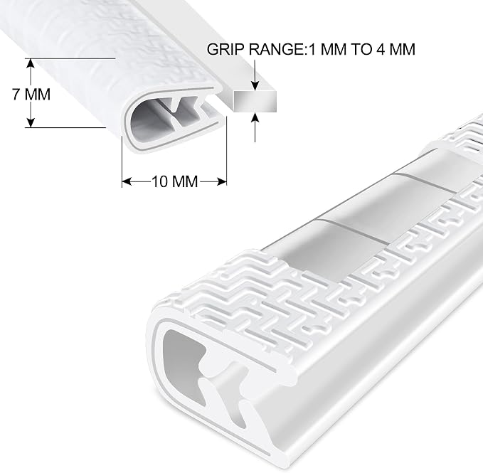 MYFAMIREA 49Ft(15M) Long Car Door Edge Guards, U Shape Edge Trim Rubber Seal Protector Car Door Protection Anti-Collision Rubber Clips Easy to Cut No Need Adhesive Fit for Most Vehicles| White