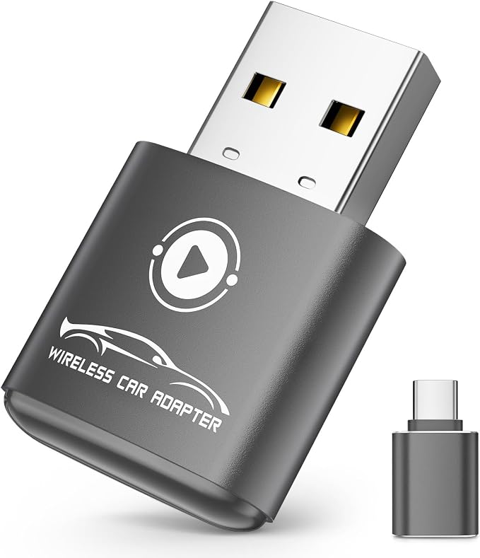 vnilrgle Wireless CarPlay Adapter for Apple iPhone 2026 Upgraded Plug & Play CarPlay Dongle Converts Wired to Wireless, Mini Design, Auto Connect Fast and Stable with USB-C(Gray)
