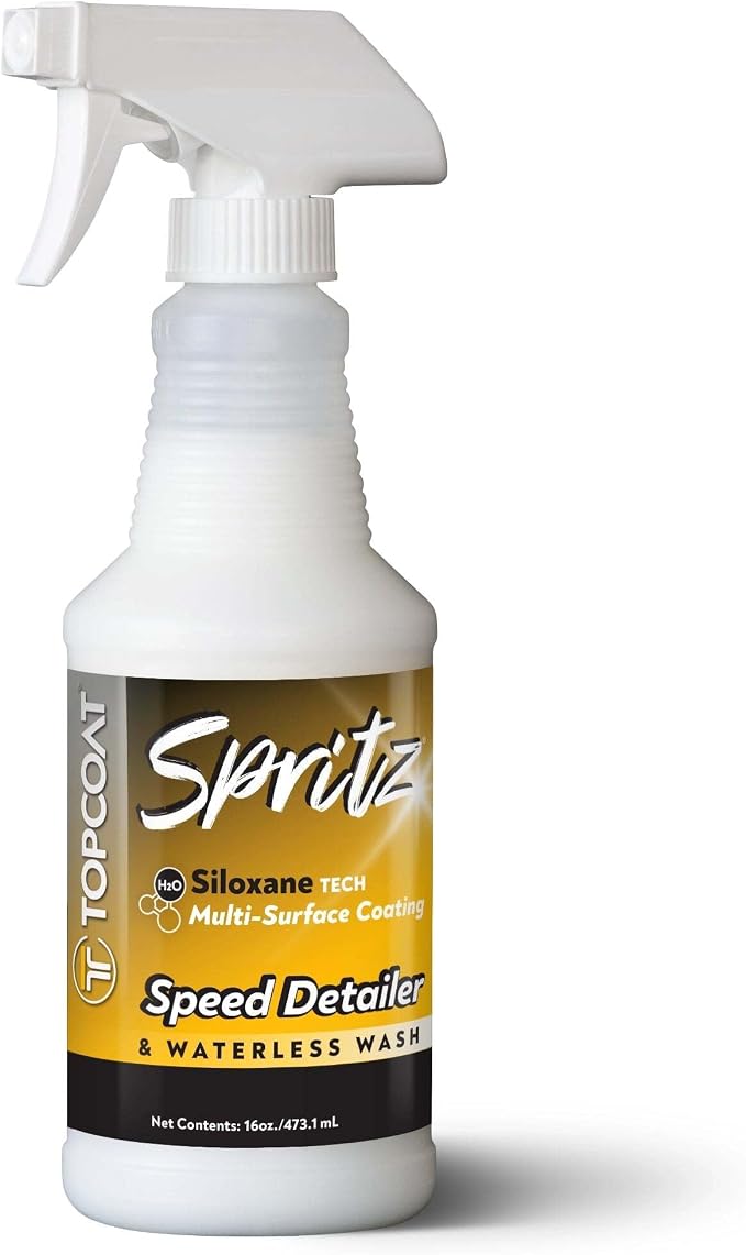 TopCoat Spritz Quick Detailer Spray and Waterless Car Wash Spray - Wash, Clean and Shine Your Car, Truck, Scooter, RV and Motorcycle Without Water - 16 oz
