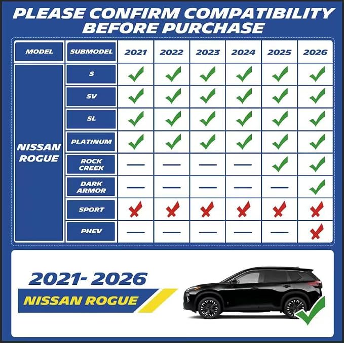 Michelin Vehicle Mats, All-Weather TPE Custom Fit Liner for 2021-2026 Nissan Rogue (4 Piece A), Not for Sport/PHEV, Premier