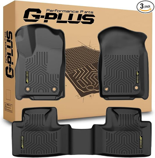 G-PLUS TPE Floor Mats Fit Dodge Durango 2016-2024 | Fit Jeep Grand Cherokee 2016-2021/Cherokee WK 2022,TPE Custom Fit,All Weather Protection, Floor Liners,1st & 2nd Row,3PCS