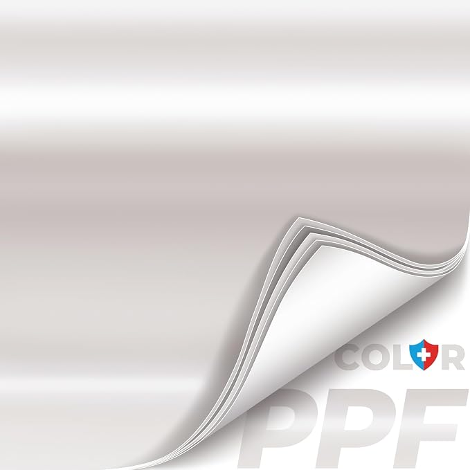ColorFusion PPF by VViViD, Satin Pearl White Dry Apply PPF Vinyl Car Wrap Roll 60ft x 5ft