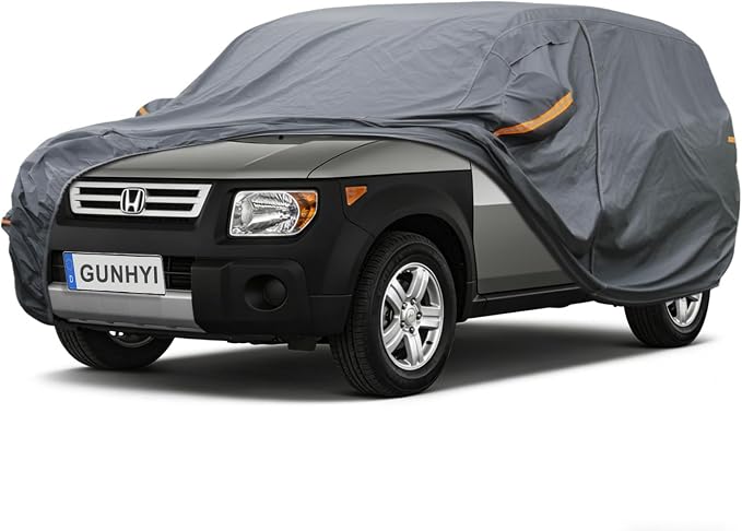 GUNHYI Premium Car Cover Custom Fit Honda Element, 16 Layers Heavy Duty Car Cover Waterproof All Weather with Zipper Door for Sun Rain Snow Dust Uv Protection