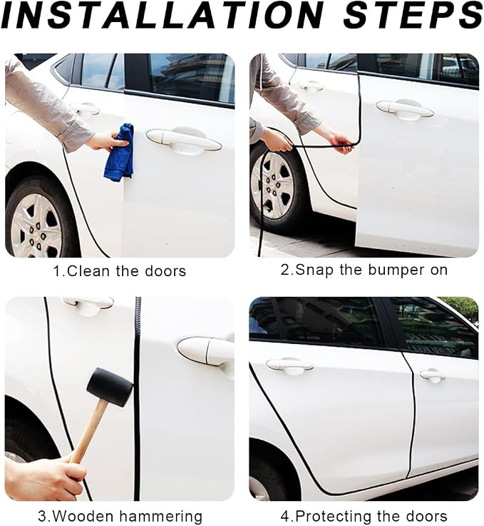 32.8Ft(10M) Car Door Edge Guards, U-Shaped No Glue Automotive Edge Trim Seal Protector Molding, Universal Vehicle Door Entry Guard Protective Strip, Exterior Car Accessories