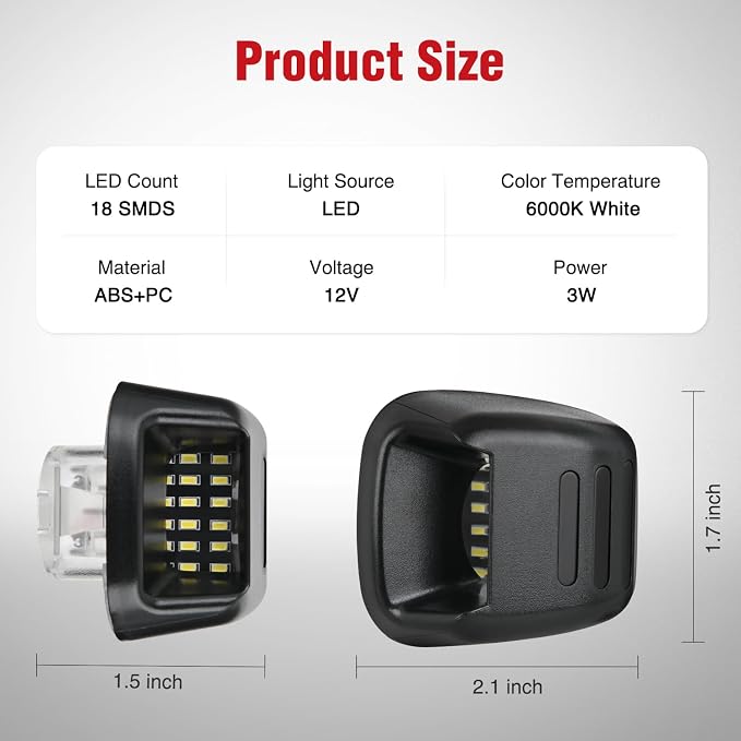 Nilight License Plate Lights Compatible with 2007 2008 2009 2010 2011 2012 2013 2014 2015 2016 2017 2018 2019 2020 2021 Nissan Frontier Navara D40 2007-2015 Titan Armada Xterra Red OLED Neon Tube