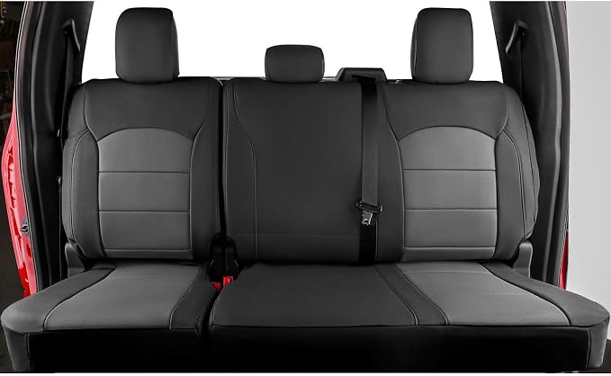 coverdream F150 Seat Covers for 2021-2025 2026 Ford F150 SuperCab XL/XLT & 2023-2026 Super Duty SuperCab XL/XLT,2-Door,Fully Covered,Waterproof Leather Seat Protector(Full Set,Black & Grey)