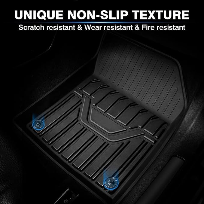 Mixsuper XC60 Floor mats-Floor mat for Volvo XC60 2018-2026(Not for Hybrid or PHEV),All Weather TPE Rubber Floor Liners Protection for XC60 Accessories,2 Row Anti-Slip Car Mats, Black