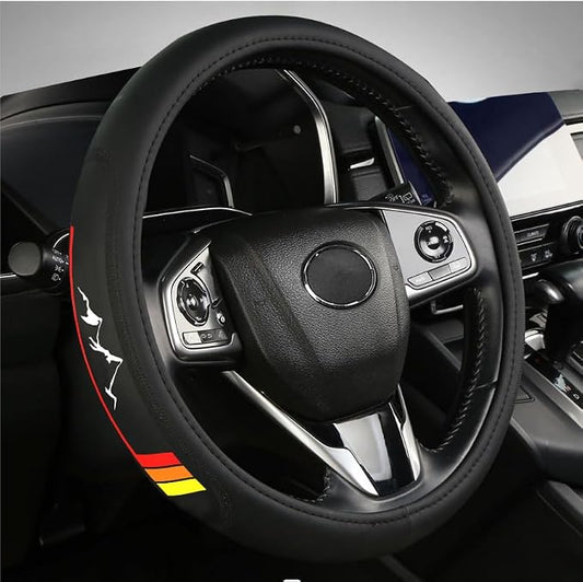 Premium Leather Steering Wheel Cover Compatible with Toyota Rav4 Camry Corolla,Non-Slip, Breathable 14.5-15inch