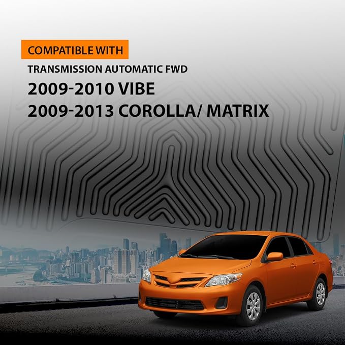 G-PLUS TPE Floor Mats Fit for Toyota Corolla/Matrix 2009-2013 | Fit Pontiac Vibe 2009-2010,All Weather Protection,Non-Slip,Custom Fit Floor Cargo Liners,TPE Full Coverage,1st & 2nd Row