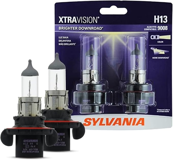 SYLVANIA - H13 XtraVision - High Performance Halogen Headlight Bulb, High Beam, Low Beam and Fog Replacement Bulb (Contains 2 Bulbs)