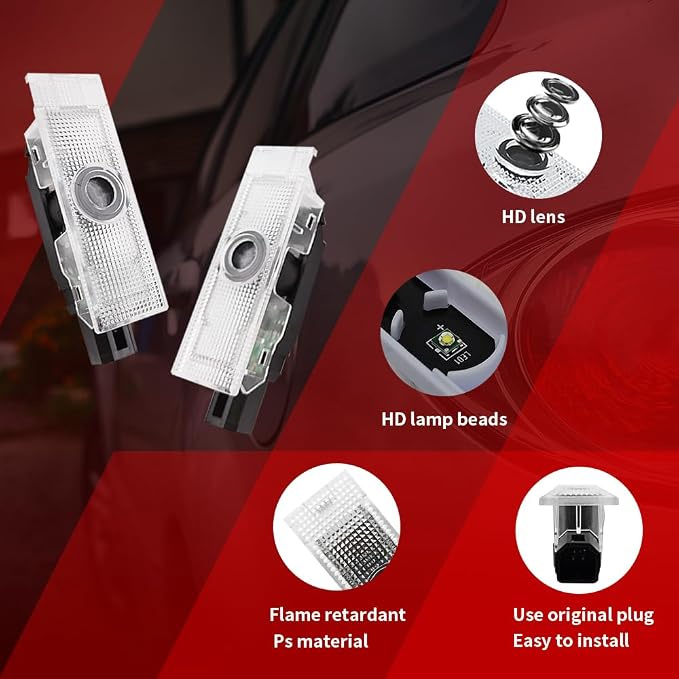 2PCS Door Lights Logo Compatible for Challenger 2015-Present, LED Ghost Shadow Welcome Puddle Projection Light Lamps Accessories (02)