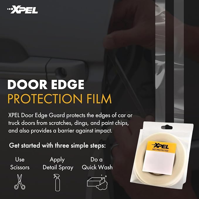 XPEL Door Edge Guard Protection Film Roll, 3/4" x 100' - Car or Truck Doors, Protective Barrier Against Minor Scratches, Paint Chips, Door Edge Impact, and Dings - Prevents Damage and Possible Rust