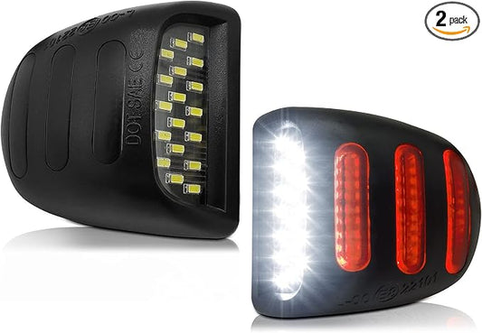 AlyoNed Red OLED Neon Tube LED License Plate Light Tag Lamp Assembly Compatible with Chevy Silverado GMC Sierra 1500 2500 3500 Suburban Tahoe Yukon XL Cadillac Escalade EXT