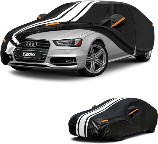 Kayme Heavy Duty Car Cover Custom Fit for Audi A4/S4 Sedan (1994-2026) Waterproof All Weather for Automobiles, Gift with Tape/Towel, Outdoor Full Exterior Cover Rain Snow Sun UV Protection.