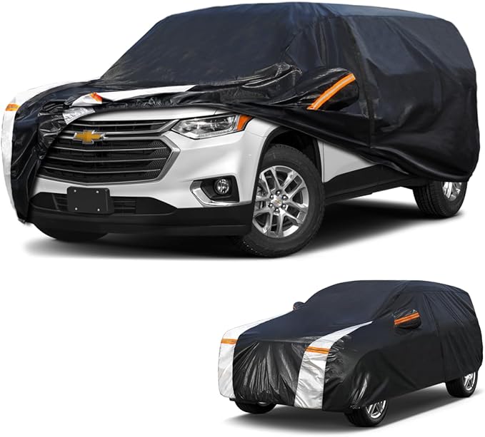 Large SUV Car Cover for Chevrolet Trailblazer 2001-2026 100% Waterproof All Weather, Heavy Duty Outdoor Full Exterior Covers Rain Sun Wind UV Protection.