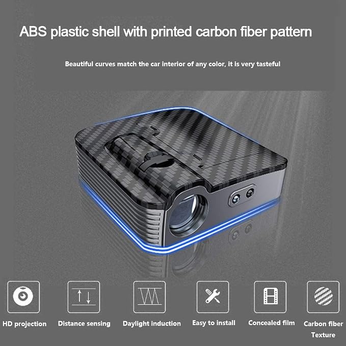 LZLRUN 4Pcs Custom Logo Projector Car Door Step Courtesy Welcome Lights | Custom photo/text/pattern, wireless no wiring, auto on/off, smart light sensing, carbon fiber shell, fits most cars