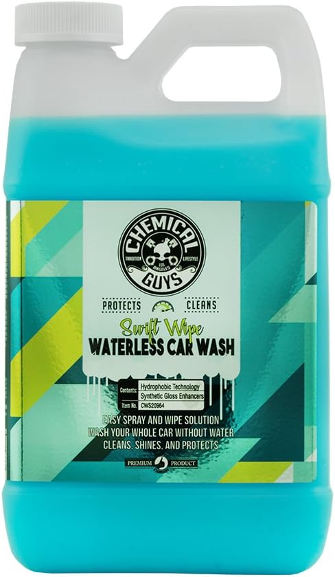 Chemical Guys, Swift Wipe Waterless Car Wash Spray, High Lubrication, 64 oz | Spray and wipe to clean and shine paint, glass and wheels with no water, a slick gloss for quick washes anywhere