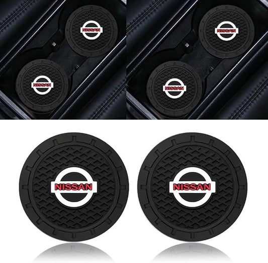 2PCS Car Cup Holder Coasters, Silicone Car Coasters Non-Slip Vehicle Car Coasters Cup Mats for Interior Accessory, Work Nissan Qashqai Versa Sentra Altima Rogue Murano Frontier Pathfinder Titan,2.75''