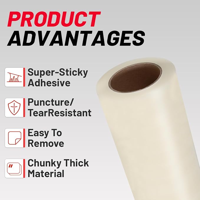 Crash Wrap Film 36-inch x 240-foot Roll 1 Pack Clear Plastic Protector, Self-Adhesive Plastic for Auto Collision, Weather, Dust Protection, Broken Windows Windshields