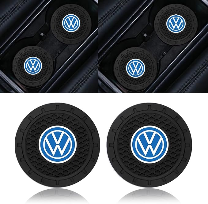 Car Cup Holder Coasters Compatible with Volkswagen VW Bora Beetle Tiguan Polo Passat B5 B6 MK5 6 Jetta Eos SEAT Sagitar Golf 6,Black