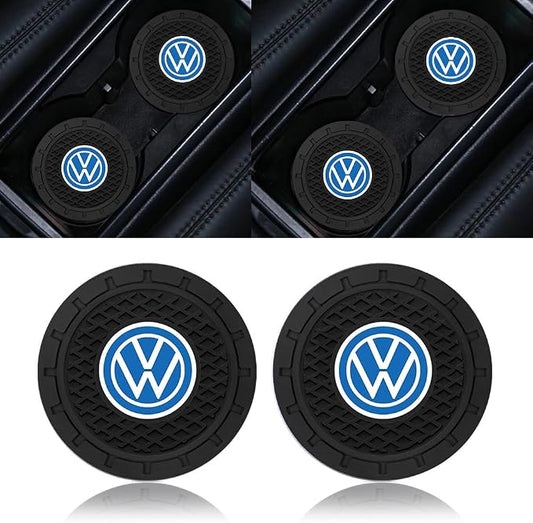 Car Cup Holder Coasters Compatible with Volkswagen VW Bora Beetle Tiguan Polo Passat B5 B6 MK5 6 Jetta Eos SEAT Sagitar Golf 6,Black
