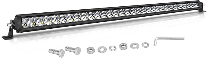 30 Inch Light Bar Single Row, SWATOW INDUSTRIES 150W 30 Inch Screwless Slim LED Bar Spot Flood LED Work Lights Offroad Driving Light for Truck Pickup UTV SxS SUV Wrangler Toyota Chevy Ram