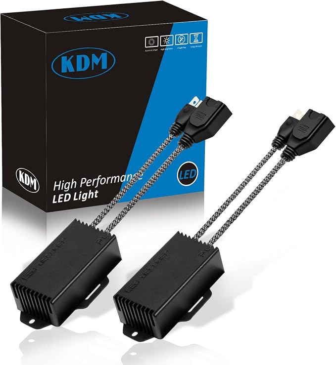 KDM H7 LED Canbus Decoder,Anti Flickering Error Free Load Resistor, LED Adapter Warning Canceller Resistor Adapter,2Pack