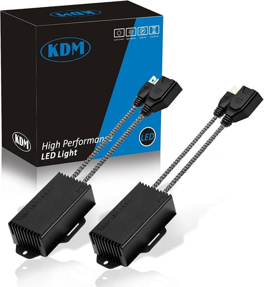 KDM H7 LED Canbus Decoder,Anti Flickering Error Free Load Resistor, LED Adapter Warning Canceller Resistor Adapter,2Pack
