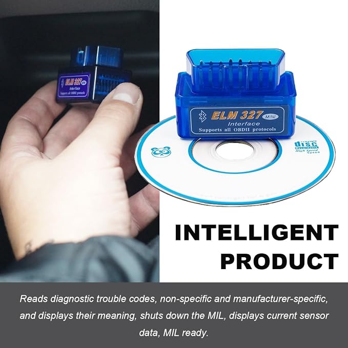 KVAEY 2 PCS OBDII Car Auto Diagnostic Scanner, ELM327 Automotive Bluetooth Scan Tool and Code Reader, Professional Car Bluetooth Engine Fault Code Reader, Universal Car Accessories (2 PCS)