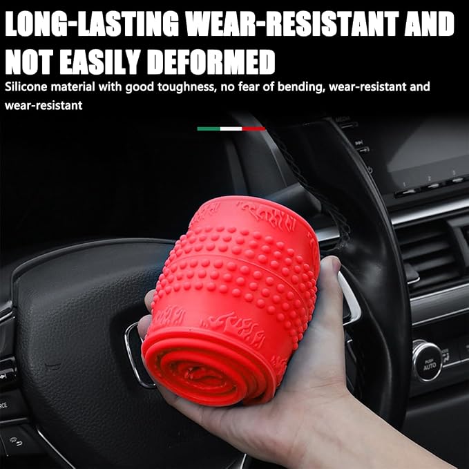Bittwee Steering Wheel Cover, Car Silicone Steering Wheel Protector, Anti-Slip Soft Odorless Wheel Covers, Universal 14-15 Inch Steering Wheel, Automotive Interior Accessories (Red)