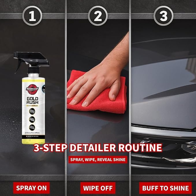 Renegade Products Gold Rush Quick Detailer – Double Ceramic Spray for Cars, Trucks, Paint, Glass & Chrome – High Gloss, Streak-Free Finish (16 oz)