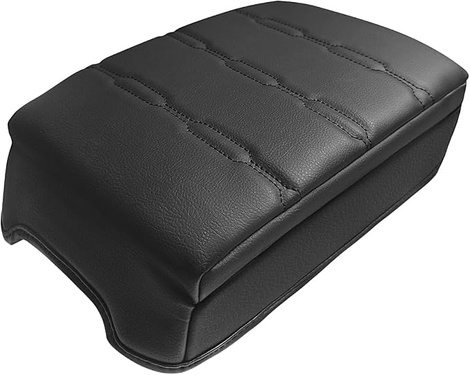 Muslogy Center Console Armrest Cover Fit for Toyota Tacoma 2016-2023 Accessories, Comfort Armrest Pad Console Lid Cushion Vegan Leather 1-Inch Extra Thick