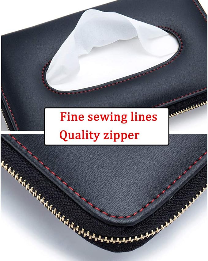 Fredyusu Car Tissue Holder, Car Visor Tissue Holder, Perfect Solid Color Auto Tissue Box, Tissue case Holder for car (Black)