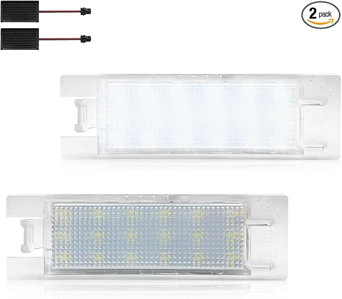 LESAUCE LED License Plate Light For Chevy Camaro Malibu Limited Volt, 6000K White, IP68 Waterprooof, Tag Lamp Assembly Replacement, Pack of 2