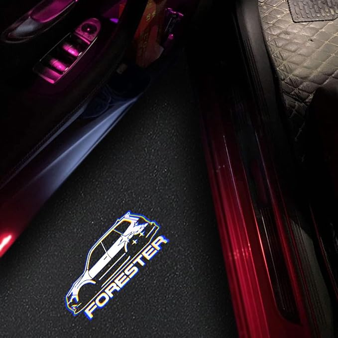 2 Pcs Non-Fading LED Car Door Logo Lights for Forester - Courtesy Projector Laser Welcome Light Ghost Shadow Puddle Lamp Accessories