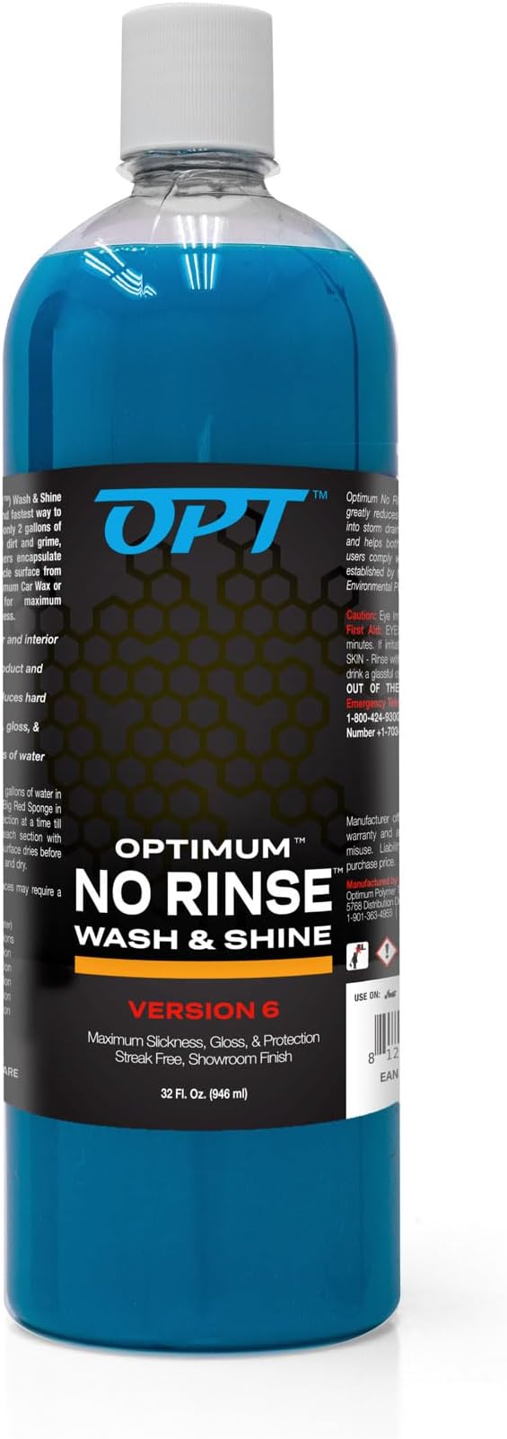 Optimum No Rinse Version 6 (32 Oz), Grit Guard Bucket Insert (Blue), and Big Red Sponge 2.0 (BRS) Car Cleaning Kit, ONR Rinseless Car Wash, Dirt Lock, and Professional Wash Sponge for Auto Detailing