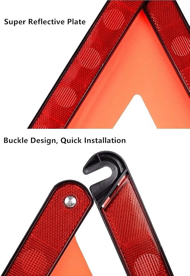 aikko Safety Triangle Kit Road Emergency Warning Reflector Roadside Reflective Early Warning Sign, Foldable 6 Pack of Emergency Car Kit